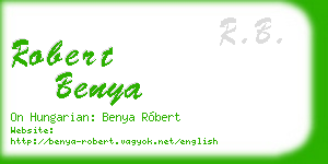 robert benya business card