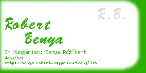 robert benya business card